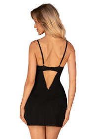 Nocna komplet koszulka + stringi Obsessive Rosenty chemise czarny