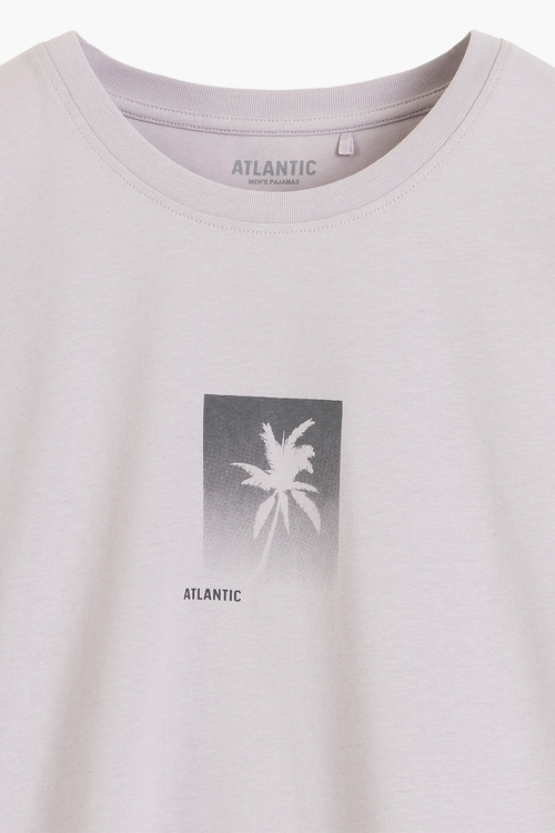 Atlantic NMP-398 piżama męska bawełna peach effect lawenda/grafit