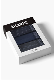 Atlantic bokserki 3 pack dopasowany krój i szeroka guma, granat/indygo/grafit