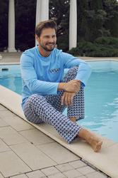 Italian Fashion Jaromir dł.r. dł.sp. Nocna piżama, niebieski/druk
