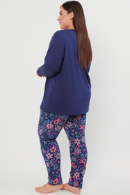 Piżama Italian Fashion Folk dł.r. dł.sp. granat/druk