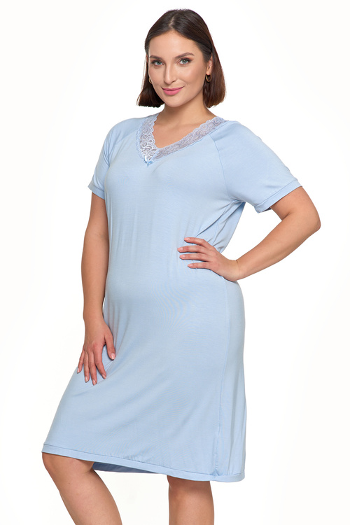 Moraj PDK3500-009 koszula nocna bambusowa z koronką blue