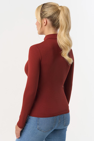 Babell Resta elegancka bluzka z golfem marsala