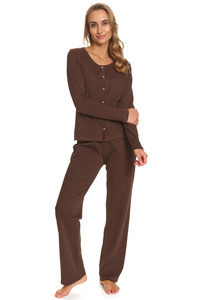 Doctor Nap PM.7443 piżama damska z zatrzaskami choco