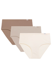 Atlantic 3CLP-016B wysokie figi bawełniane 3-pack ecru/beżowy/beżowy ciemny
