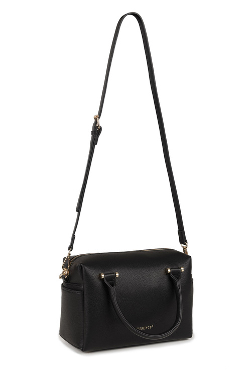 Vivisence T0018 torebka do ręki z zamkiem i odpinanym paskiem black