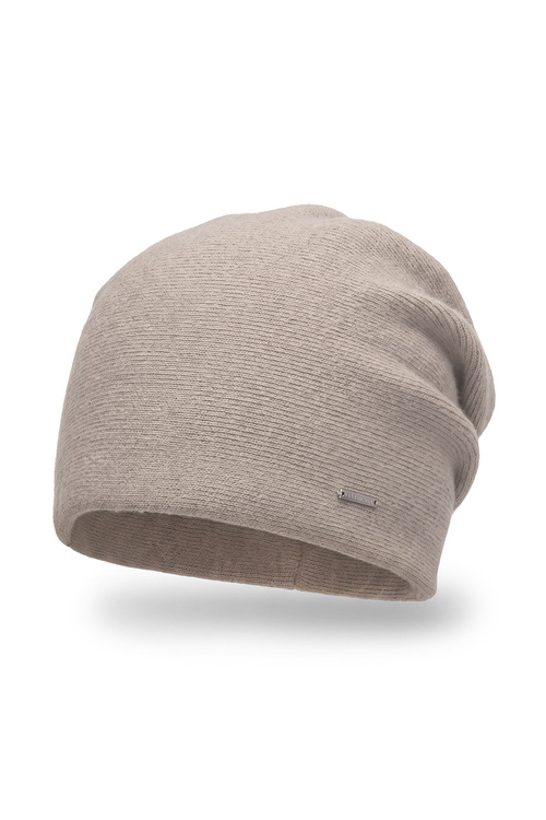 Vivisence 70134 czapka damska beanie z logo, beżowy
