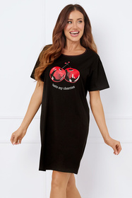 Nocna koszula Italian Fashion Cherry kr.r. czarny
