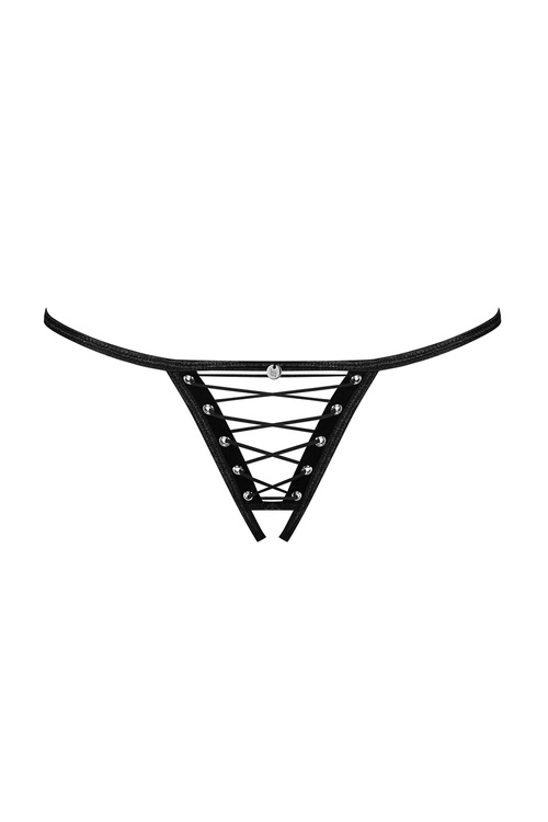 Obsessive Remediosa crotchless thong Majtki stringi otwarte, czarny