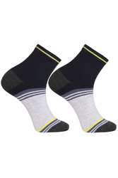 Moraj CSM180-053 skarpety za kostkę bawełniane męskie patt 1-jasny popiel/czarny