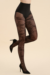 Rajstopy Gabriella Floral Code 576 nero
