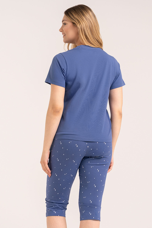 Moraj PDD4300-027 piżama damska 3/4 dekolt V jeans