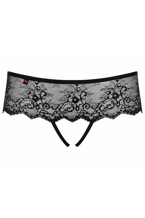 Obsessive Merossa crotchless panties Majtki figi otwarte, czarny