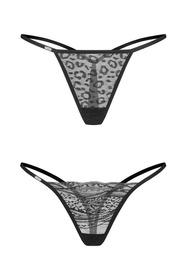 Stringi Obsessive Clara 2-pack thong czarny