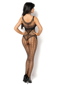 Beauty Night Juliya BN6581 bodystocking z roślinnym ażurem black