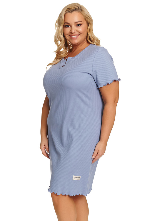 Doctor Nap TB.7467 koszula nocna bawełniana, krótki rękaw sky blue