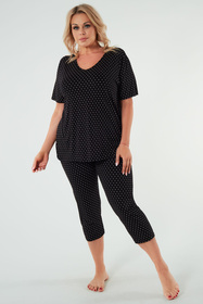 Piżama Italian Fashion Puntini kr.r. sp.3/4 druk/czarny