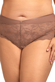 Nessa Ana N03 szorty z koronką, wysoki stan beż