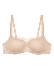 Biustonosz balkonetka Triumph 10219845 Body Make-Up Illusion Lace Balconette 00NZ-nude beige