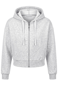 Vivisence 9009 bluza rozpinana z kapturem krótki fason szary melanż
