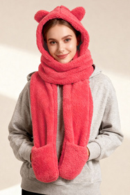 Nakrycie głowy kaptur Vivisence 70107 malinowy