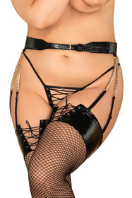 Obsessive Remediosa crotchless thong Majtki stringi otwarte, czarny