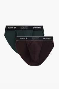Atlantic 2MP-1588 2-pack slipy Magic Pocket niski stan, zielony/brąz