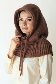 Kaptur balaclava Vivisence 70110 brązowy