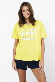 Italian Fashion Sidari kr.r. kr.sp. Nocna piżama, żółty/granat