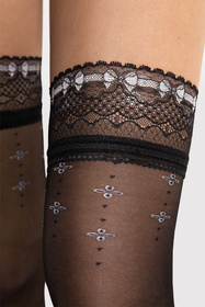 Wyrób pończoszniczy pończochy samonośne Fiore Reveil 20 DEN O4102 black 