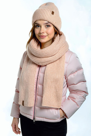 Komplet czapka+szalik Vivisence 70113Kmpl beżowy