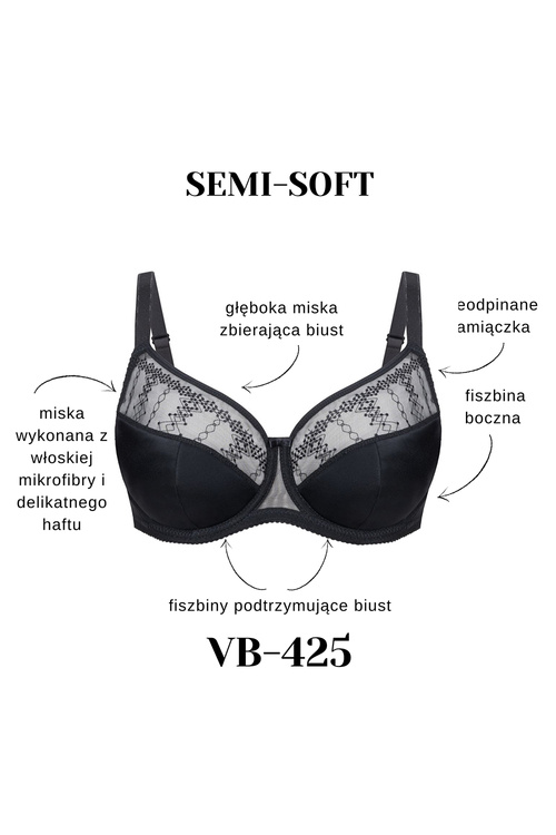Biustonosz półusztywniany Vena VB-425 czarny 