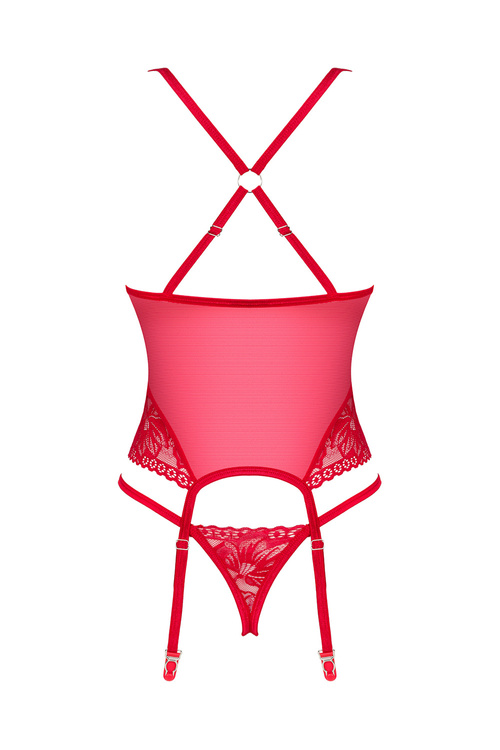 Gorset sexy Obsessive Lacelove corset czerwony
