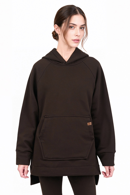 Vivisence 9006 bluza z kapturem, miękka bawełna brązowy