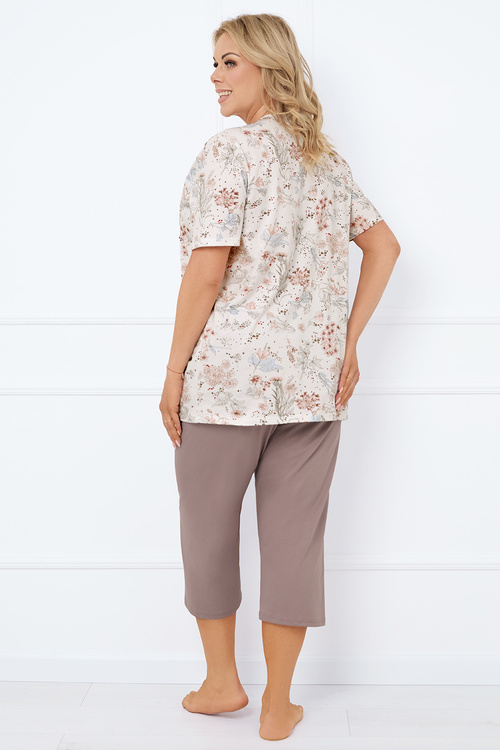 Piżama Italian Fashion Ermida kr.r. sp.3/4 druk/cappuccino