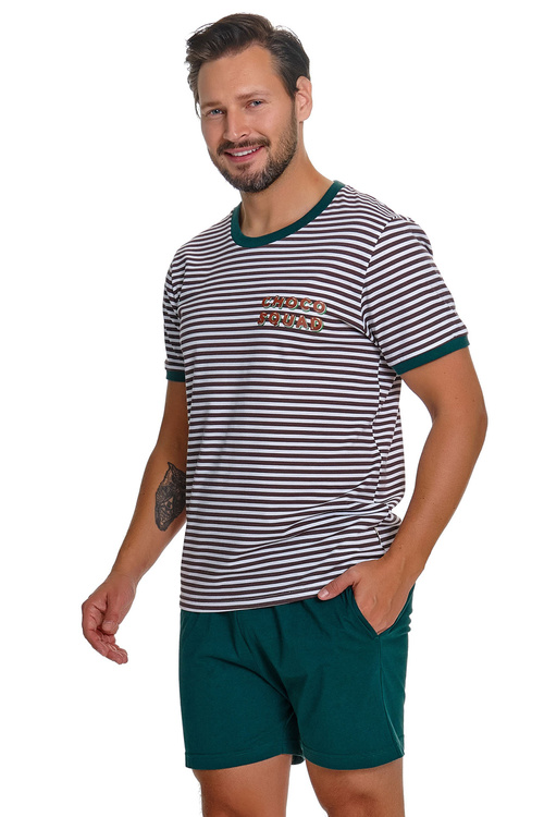 Doctor Nap PMB.7404 piżama męska z kieszeniami choco green
