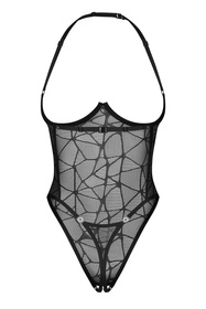 Obsessive Olianna body z otwartym krokiem i fiszbinami black