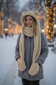 Nakrycie głowy kaptur Vivisence 70107 beżowy