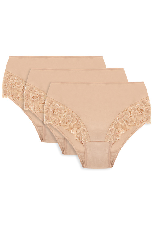 Wysokie figi Vivisence 4008 3-pack beżowy 
