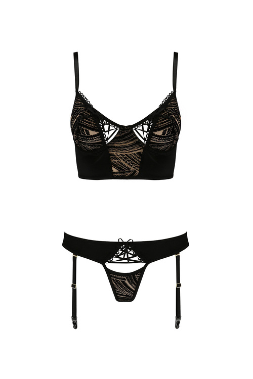 Nocna komplet biustonosz + stringi Casmir Lara set black