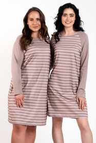 Nocna koszula Italian Fashion Oda dł.r. druk/cappuccino 