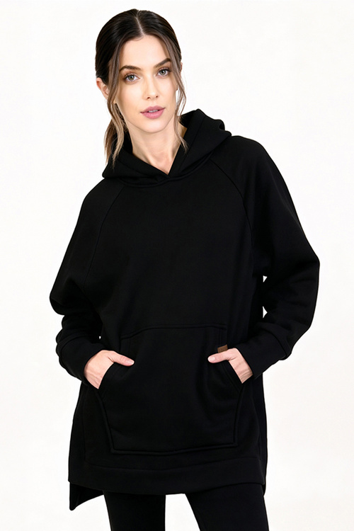 Vivisence 9006 bluza z kapturem, miękka bawełna czarny