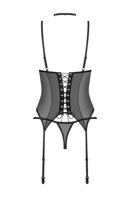 Gorset Obsessive Donarella corset & thong black