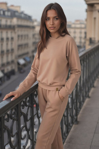 Vivisence 9004 bluza nierozpinana z okrągłym dekoltem beżowy