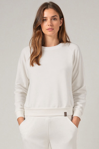 Vivisence 9004 bluza nierozpinana z okrągłym dekoltem biały