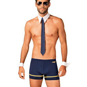 Nocna sexy kostium Obsessive Pilotman set granatowy 