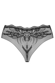 Obsessive Perisia panties figi koronkowe z motywem roślinnym black