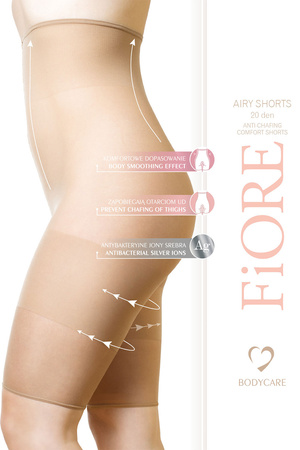 Fiore Airy Shorts 20 DEN bermudy przeciw otarciom Majtki bermudy, nude