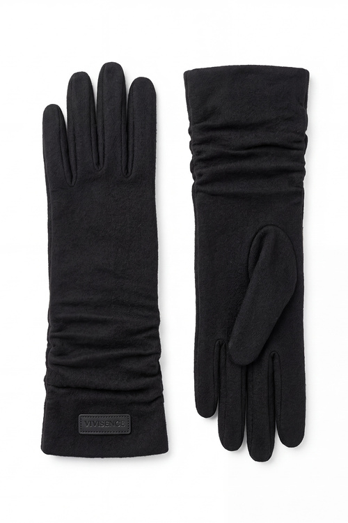 Vivisence 7226 długie rękawiczki dzianinowe damskie, black