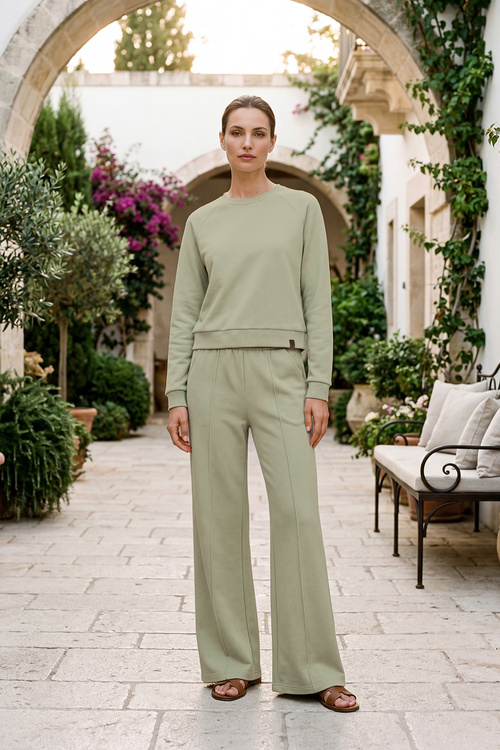 Vivisence 9208kmpl komplet dresowy bluza i spodnie w kant oliwkowy